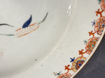 Une assiette en porcelaine de Chine de style Kakiemon &agrave; d&eacute;cor de cailles, Qianlong